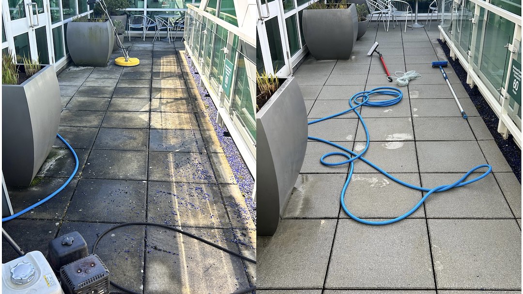 Quality Paver Cleaning - Richmond Airport Office Patio